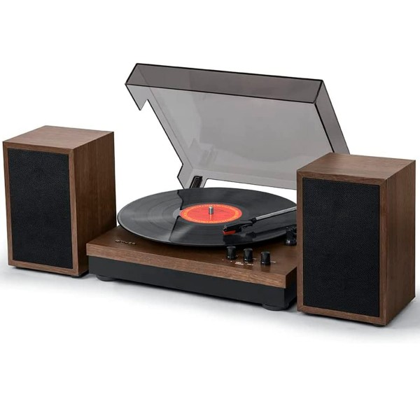 Muse mt-108 bt madera / tocadiscos estéreo con altavoces
